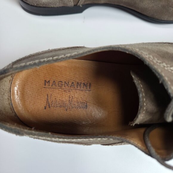 Magnanni Mens Brown Suede Oxford Shoes Size 9 Grey 12518 - Picture 4 of 9